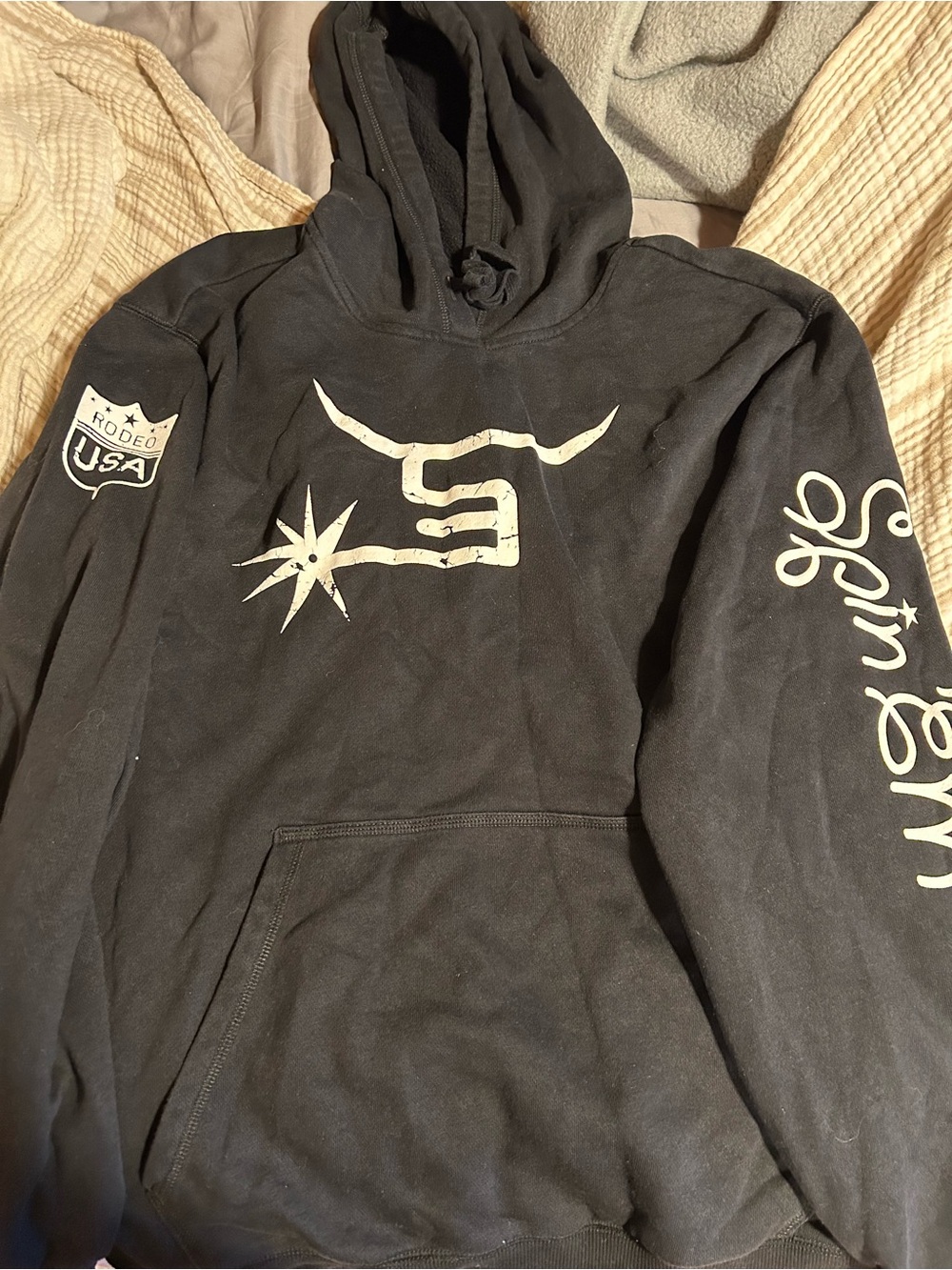 Sport-Tek Black Graphic Pullover Hoodie with White Logo